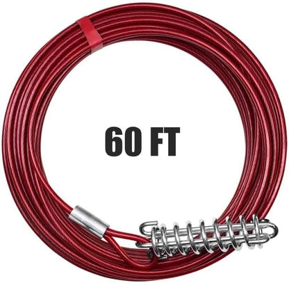 Pet Tie Out Cable for Dogs up to 90/125/ 250 Pounds, 25/30 Feet (125Lbs/ 60Ft/ Trolley)